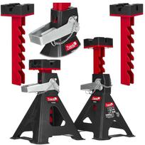 Tvardy keltuvas stovas 3T Heavy Duty, 3 tonos, 275–430 mm, 6 aukščio lygių, 200 × 200 mm, plienas, miltelinis dažymas, 2 vnt.