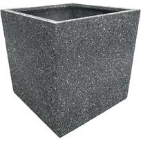 Besk Gėlių vazonas 9115060, Ø 40 cm, tamsiai pilkas, stiklo pluoštas, kvadratinis, lauko augalai