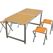 Besk Sulankstomas turistų stalas su kėdėmis 9126356, 120 cm, 60 cm, 55 - 70 cm, 6.7 kg, Stačiakampis, 4 vietos, Aliuminis