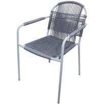Besk Lauko kėdė 9138533, 65 cm, 56 cm, 84 cm, pilka spalva, metalinis rėmas, tekstilė, atspari vandeniui, su porankiais, 1 vieta
