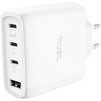 Trust mobilus įkroviklis MAXO 65W/4-PORT GAN 26068, 65W, 3xUSB-C, 1xUSB-A, 2m laidas, baltas, greitas įkrovimas, perkrovos apsauga