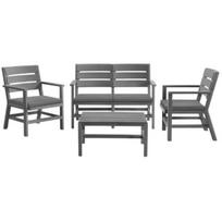 Bica Sodo baldų komplektas Doghe 1696909, pilkas, 2 kėdės, sofa, stalas, 29.50kg, 119.00cm x 59.00cm x 47.00cm