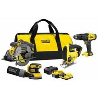 Stanley Įrankių rinkinys SFMCK412MDS-QW, 18V, 1x2Ah, 1x4Ah, 4 dalių bevielis rinkinys, ličio jonų akumuliatoriaus sistema