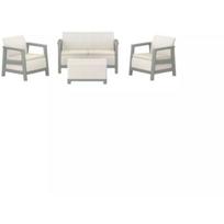 Keter Sodo baldų komplektas Scandi Linea 2 Seater Set 29214644ECP, 34kg, 120cm x 80cm x 59cm, 2 kėdės, sofa, stalas