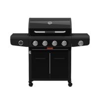 Barbecook Siesta 412 Graphite dujinis grilis maisto gaminimui lauke 4 degikliai 14kW 2.9kW šoninis degiklis ketaus grotelės 132x56x118cm BC-GAS-2073