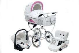 Universalus vežimėlis Scarlett Baby Fashion 3in1, white-pink