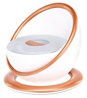 Premium Glamour naktipuodis-kėdutė, neslystantis, minkšta sėdynė, išimamas įdėklas, atlošas, 18 mėn., balta/auksinė