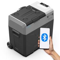Automobilinis šaldytuvas Kompresorinis automobilinis šaldytuvas-šaldiklis 50L, Bluetooth APP, 12V/24V/230V, su ratukais ir teleskopine rankena (iki -20°C)