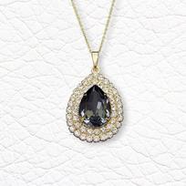 Kaklo papuošalas moterims DiamondSky "Jasmine (Silver Night)" su Swarovski kristalais