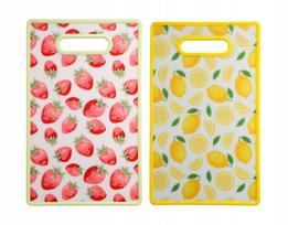 Plastikinė virtuvės pjaustymo lenta su vaisių raštu 37x22,5 cm