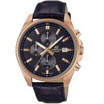 Vyriškas laikrodis Casio Edifice Efv-610ecl-1auef, juodas, odinis dirželis, datos