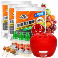 Vaisinių muselių gaudyklė Fruit Fly Trap No Pest + masalas 15 ml (3 vnt.)