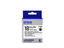 Epson C53S655008 etikečių juosta LK-5TBN klijai 18mmx9m juodi ant skaidraus