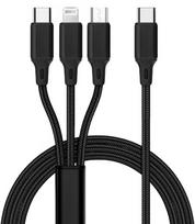 OEM kabelis 3in1 Type-C į Lightning / Type-C / Micro USB 2,4A C171 1,2 m juodas