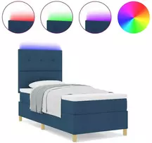 LED Čiužinio Lova su galvūgalio Mėlyna 80 x 200 cm audinys
