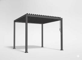 Pergola PREMIUM su LED 3×3×2,5 m (dvigubas stogas)