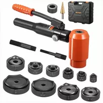 Hidraulinis skylių kirtimo rinkinys, 10 matricų metalinėms elektros spintoms, 12.7 iki 101.6 mm skylių darymo įrankis, lakštinio metalo perforatorius