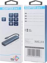 Usb C 6in1 Hub: Hdmi, 3xusb, Pd, Rj-45