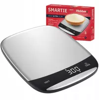 „Webber“ virtuvinės svarstyklės WEBBER INOX elektroninės tikslios LCD svarstyklės 10 kg, USB tara