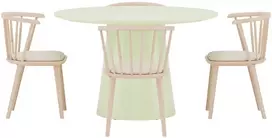 Venture Design Valgomojo stalas ir kėdžių komplektas Lanzo 120x75 cm žalia mediena