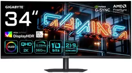 Monitorius Gigabyte MO34WQC36 - 360Hz | UWQHD | RGB V-Stripe QD-OLED | 34" | HDR500 | KVM | HDMI 2.1