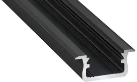 Aliuminis profilis Lumines LED juostoms (juodas, anoduotas, 3m)