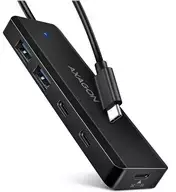 „AXAGON HUE-C2C“ 2x USB3.2 Gen 1 + 2x USB-C 5Gbps kelioninis šakotuvas, USB-C maitinimo įvestis, su 19 cm C tipo laidu