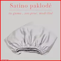 Satino paklodė su guma 100/140/160/180x200+30cm. - 200x200+30cm.