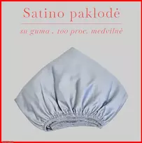 Satino paklodė su guma 100/140/160/180x200+30cm. - 200x200+30cm.