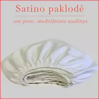 Satino paklodė su guma 100/140/160/180/200x200+30cm. - 100x200+30cm.