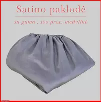 Satino paklodė su guma 100/140/160/180x200+30cm. - 200x200+30cm.