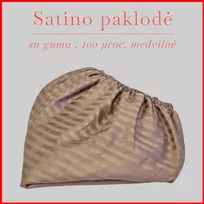 Satino paklodė su guma 100/140/160/180x200+30cm. - 200x200+30cm.