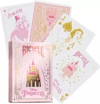 Kortų Žaidimas - Bicycle Disney Princesė 52 Kortos + 2 Džokeriai Plastikinis Apdangalas Rožinis