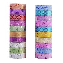 10 vnt Washi popieriaus lipni juostelė pasidaryk pats, amatų lipdukai albumai dekoras 1,5 cm x 3 m