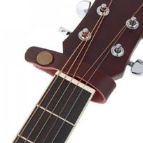 Natūralios odos gitaros dirželio laikiklio mygtuko saugus užraktas gitaros bosui tamsiai ruda spalva
