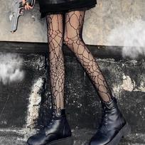 Tamsios gotikinės pėdkelnės G Seksualios tinklelio juodos šilko voratinklio tuščiavidurės kojinės Vasarinės plono rašto apatinės pėdkelnės Pėdkelnės One size