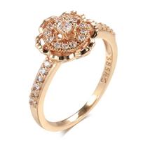 Kinel Rose Gold spalvos vestuviniai žiedai krištoliniai gėlių papuošalai 7 rožinio aukso spalvos