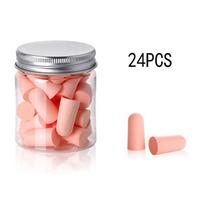 Bullet tipo putplasčio ausų kištukai, mažinantys triukšmą, daugiaspalviai miegantys ausų kištukai 24PCS white