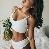 Moteriškos besiūlės apatinės kelnaitės Kelnaičių komplektas Moteriškas medvilninis „G-String“ apatinis trikotažas Belaidė liemenėlė Minkšta apkarpyta žema apatinių kelnaičių 2 dalių komplektai S/M balta
