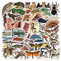 10/50 vnt. Retro biologinio fosilijų lipdukai Paleontologijos grafiti lipdukai „pasidaryk pats“ lagaminui, nešiojamam kompiuteriui, riedlentei, motociklui, dviračiui 10pcs beige