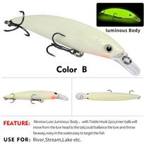 Masalas Minnow 9cm 11cm Šviečiantis bioninis masalas plastikinis kietas masalas žuvies masalas toli plaukiojantis Minnow 11CM-14G balta