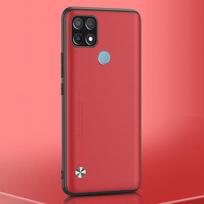 Prabangus odinis telefono dėklas skirtas OPPO A15 A15S A16 S A16S dangtelis silikoninis apsauginis dėklas, skirtas Realme C21 Y C21Y C25Y C30 C35 Coque For OPPO A15 raudona