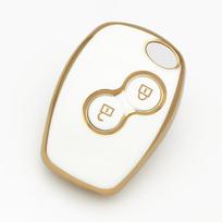 2 mygtukų automobilio raktų dėklas, skirtas Renault Megane Modus Espace Laguna Duster Logan DACIA Sandero Captur Fluence Clio Kangoo Scenic balta