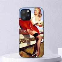 Mada Seksuali Pin Up Mergina Vintažinis Telefono Dėklas iPhone 11 12 Mini 13 14 Pro Xs Max X 8 7 6s Plus 5 Se Xr Korpusas iPhone14 black