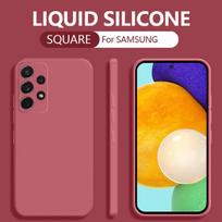 Atsparus smūgiams skysto silikono telefono dėklas, skirtas Samsung Galaxy A53 5g A52s A51 A52 A71 A13 A12 A21s A31 A73 A72 A22 A50 A33 A32 A42 raudona