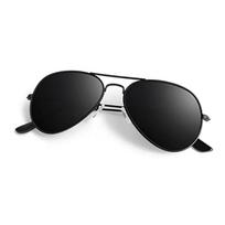 Vyriški ir moteriški Pilot akiniai nuo saulės Lauko jojimo sportiniai akiniai Lengvi metaliniai rėmeliai Vintažiniai UV400 atspalvių akiniai nuo saulės Black Frame Black Film