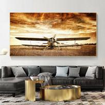 Abstraktus senovinis lėktuvo drobės piešimas retro stiliaus Seni plakatai ir spaudiniai Sienų meno nuotraukos Svetainės namų dekoras be rėmelio 20cm×40cm NoFrame
