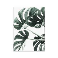 Plakatas su palmių lapais Monstera drobės tapyba Šiaurės šalių sienų meno spaudinių augalas Modernus paveikslas svetainei ant sienos namų dekoras 21x30cm No Frame