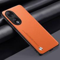 Prabangus paprastas PU odinis dėklas, skirtas Honor 90 Pro Honor90 matiniu dangteliu, silikoniniu pilnos apsaugos telefono dėklu For Honor 70 Lite 60 50 80 70 Pro Plus 30s Honor 70 Pro Plus oranžinė