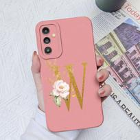 Skirtas Samsung Galaxy A03 A13 A14 A31 A50 A51 A52 A54 A71 dėklas Skystas silikoninis gėlių raidžių minkštas dangtelis Samsung Galaxy telefono buferio krepšių dėklai Samsung A31